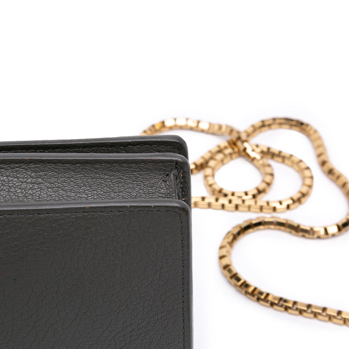 Chevre Motocross Metallic Edge Wallet on Chain Gray - Gaby Paris