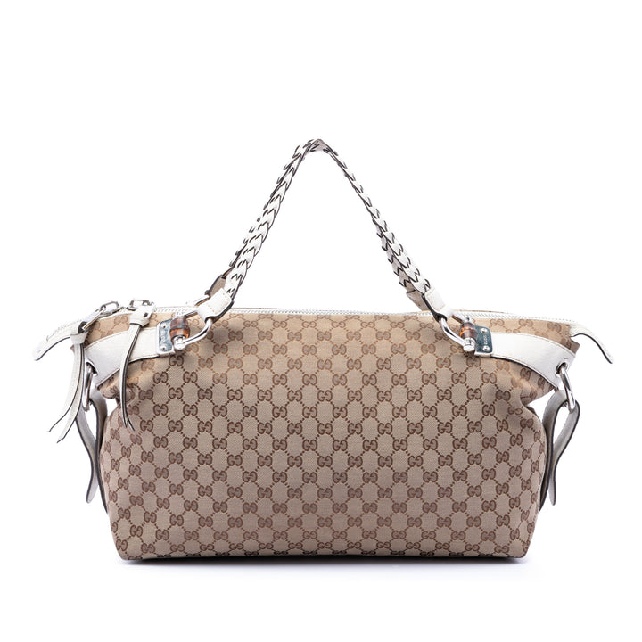 GG Bamboo Bar Cabas Moyen Beige