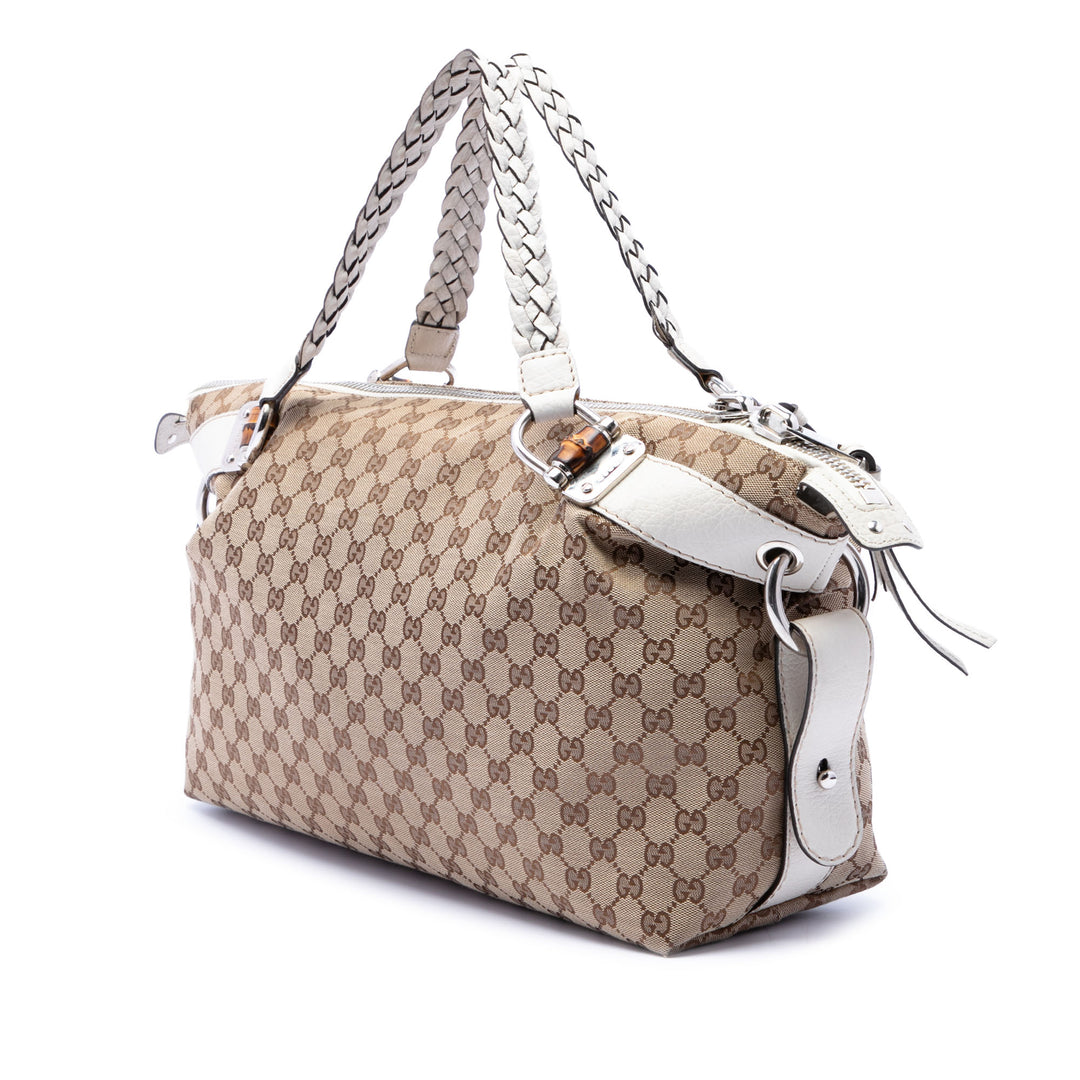 GG Bamboo Bar Cabas Moyen Beige