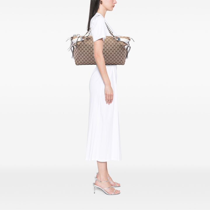GG Bamboo Bar Cabas Moyen Beige