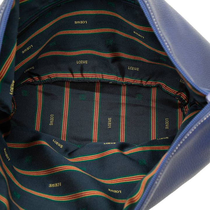 LOEWE Sac porté épaule Pebbled Anagram Hobo Cuir de veau Bleu – vue 4 – GABY PARIS