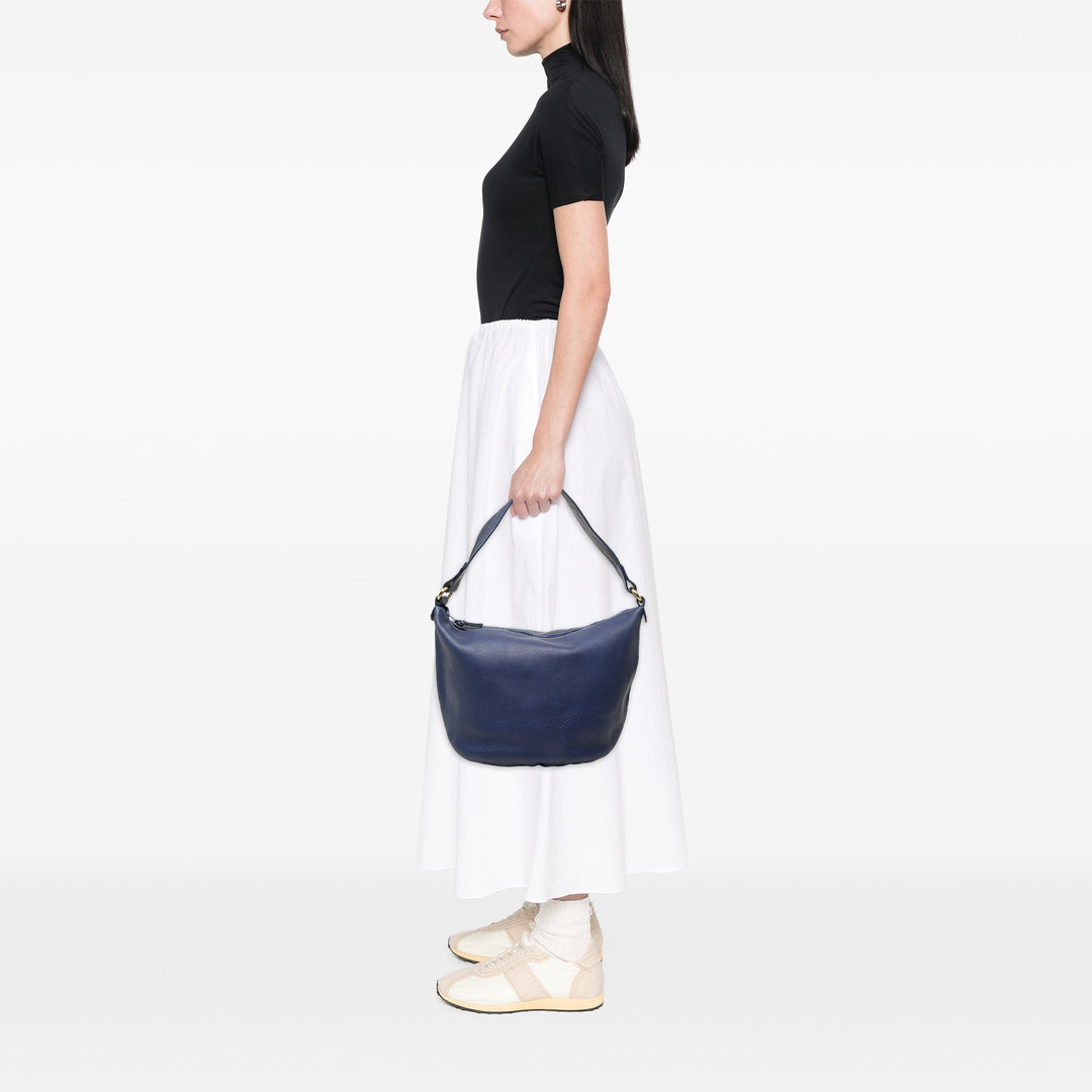 LOEWE Sac porté épaule Pebbled Anagram Hobo Cuir de veau Bleu – vue 6 – GABY PARIS