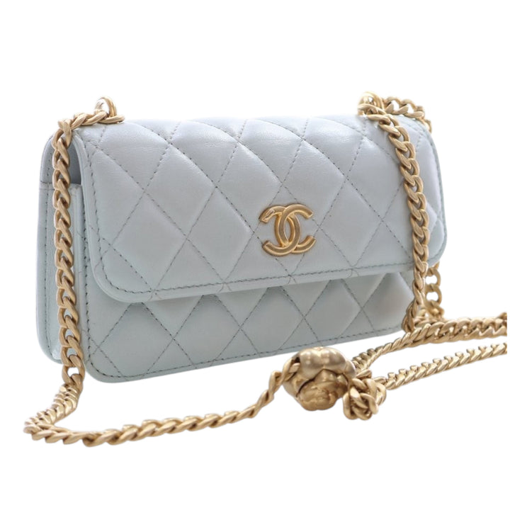 Chanel Mini CC Cuir d’agneau Camellia Crush Pochette avec chaîne