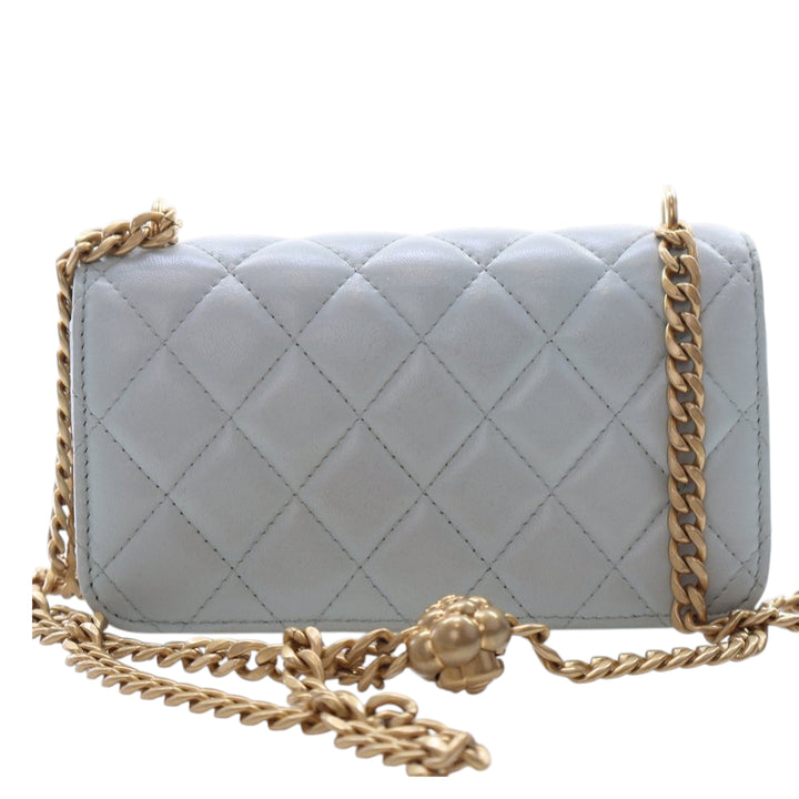 Chanel Mini CC Cuir d’agneau Camellia Crush Pochette avec chaîne