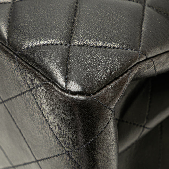 Jumbo Lambskin Double Sided Flap Black - Gaby Paris