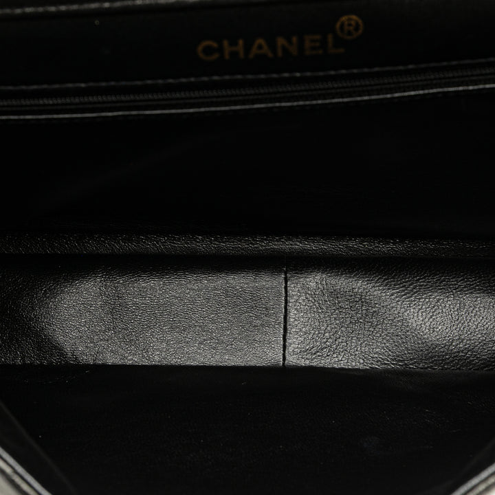 Jumbo Lambskin Double Sided Flap Black - Gaby Paris