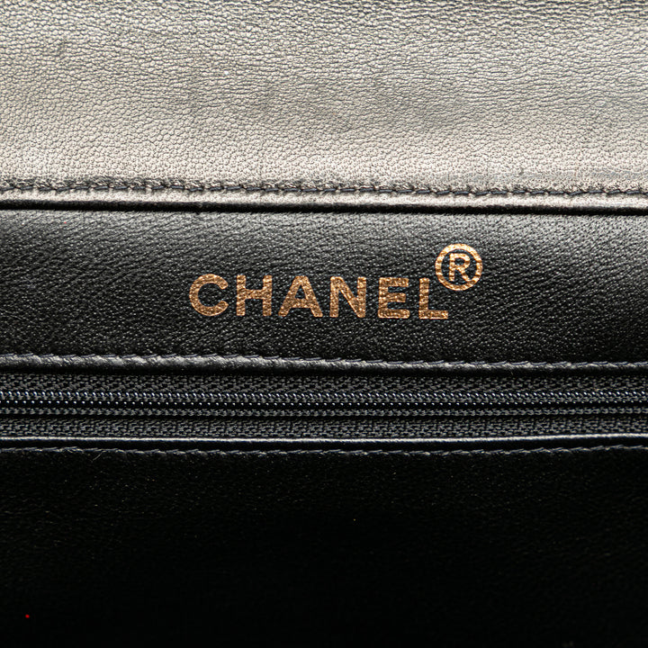 Jumbo Lambskin Double Sided Flap Black - Gaby Paris