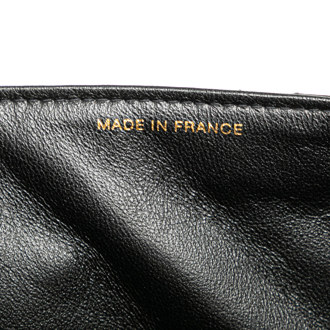 Jumbo Lambskin Double Sided Flap Black - Gaby Paris