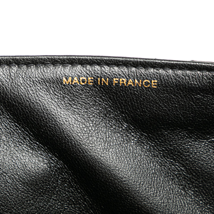 Jumbo Lambskin Double Sided Flap Black - Gaby Paris