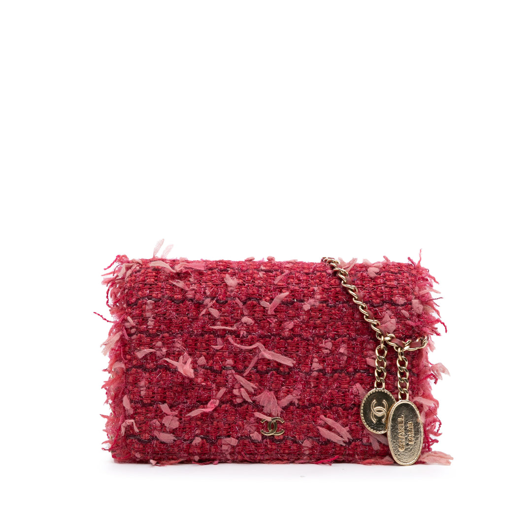 CC Tweed Wallet On Chain Pink - Gaby Paris