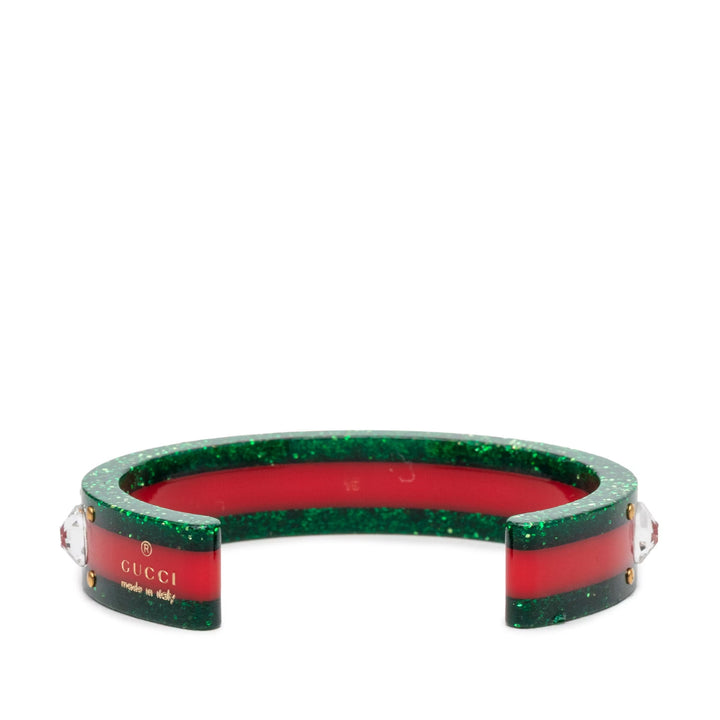 Gucci Bracelet manchette abeille en résine et strass