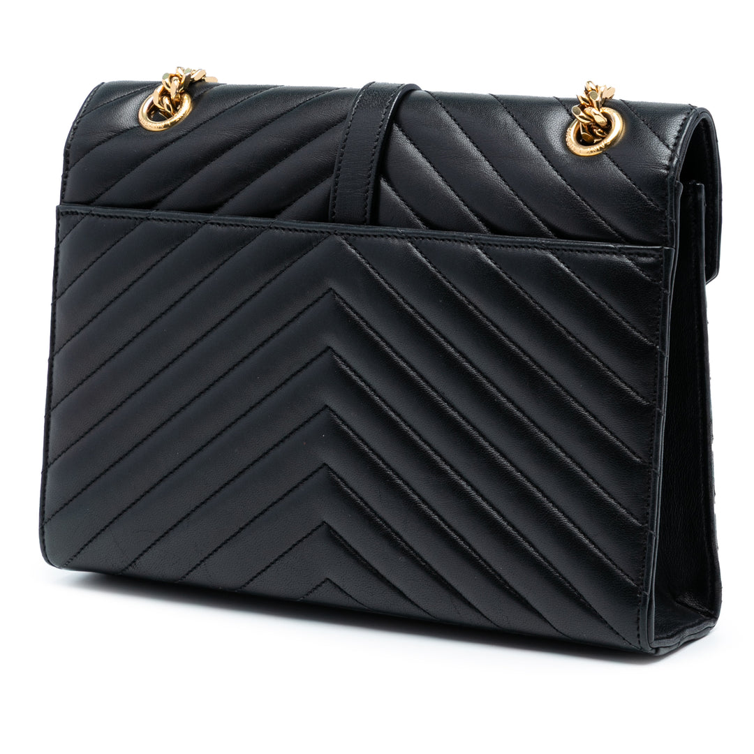 Saint Laurent Medium Chevron Cuir de veau Monogram Sac enveloppe