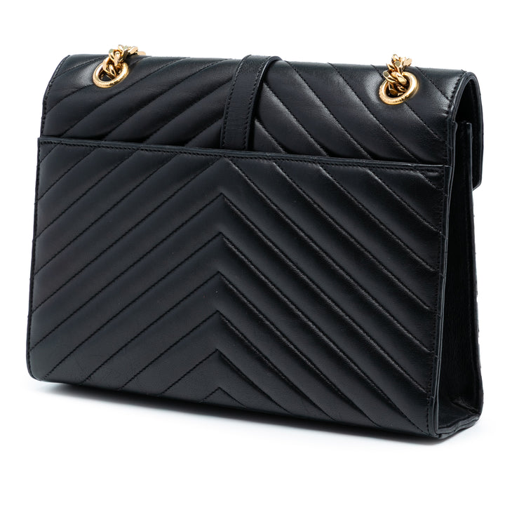 Saint Laurent Medium Chevron Cuir de veau Monogram Sac enveloppe