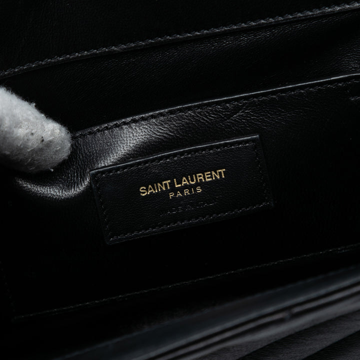 Saint Laurent Medium Chevron Cuir de veau Monogram Sac enveloppe
