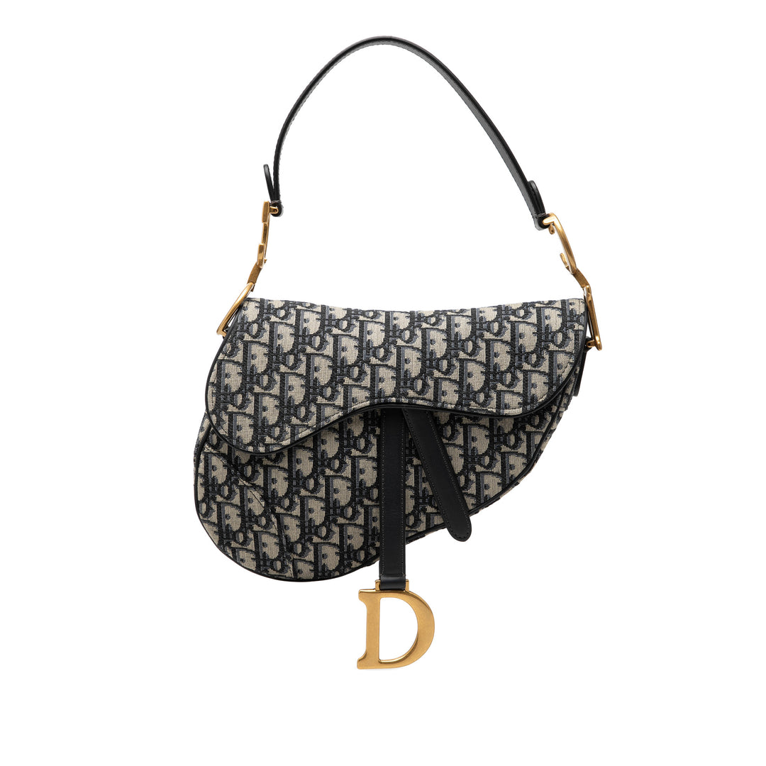 Dior Oblique Toile Saddle Sac