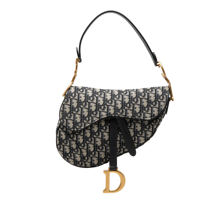 Dior Oblique Toile Saddle Sac
