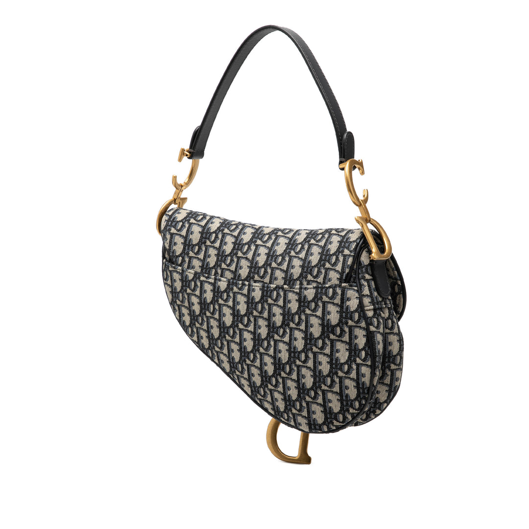 Dior Oblique Toile Saddle Sac