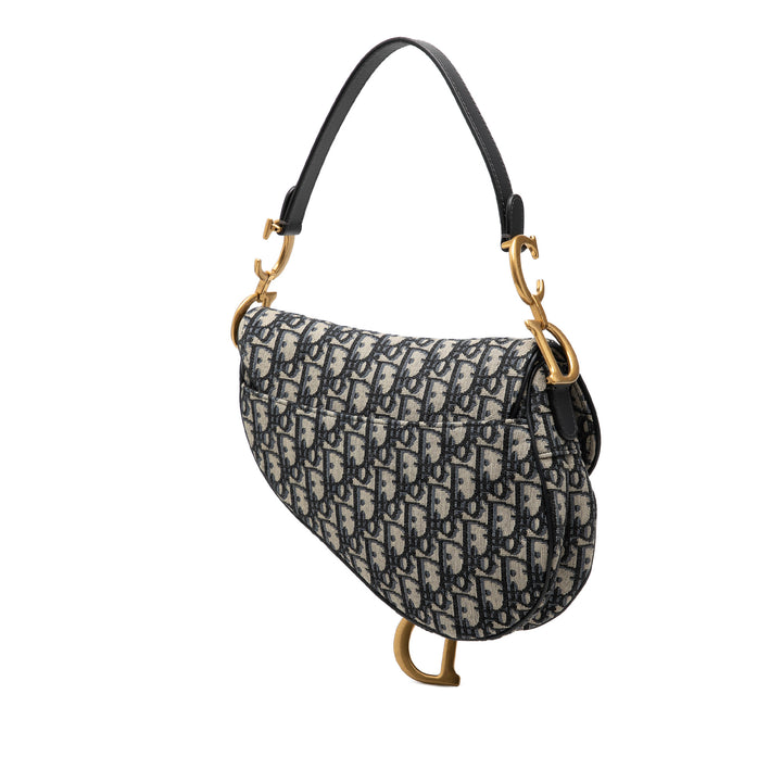 Dior Oblique Toile Saddle Sac