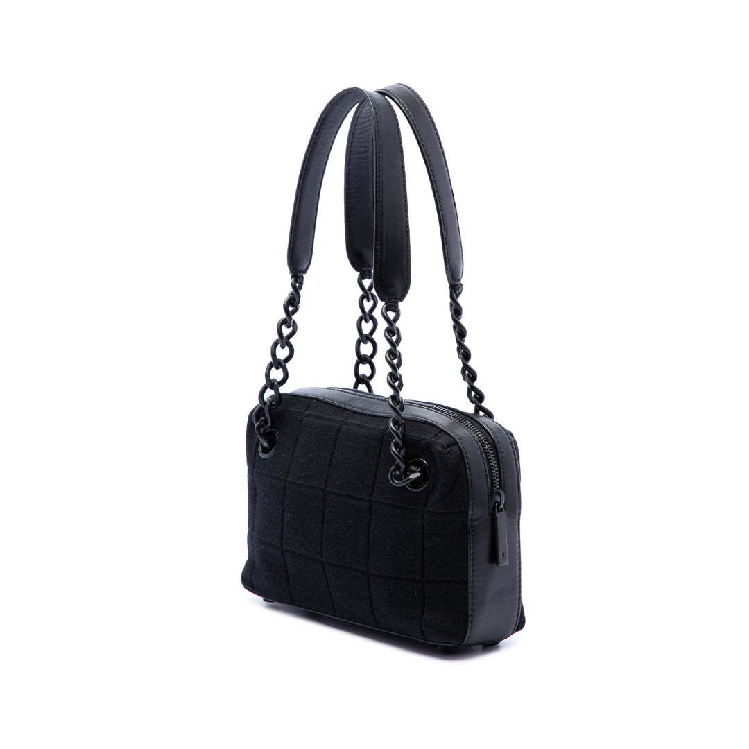 Chanel CC Chocolate Bar Jersey Sac Noir – vue 2 – GABY PARIS