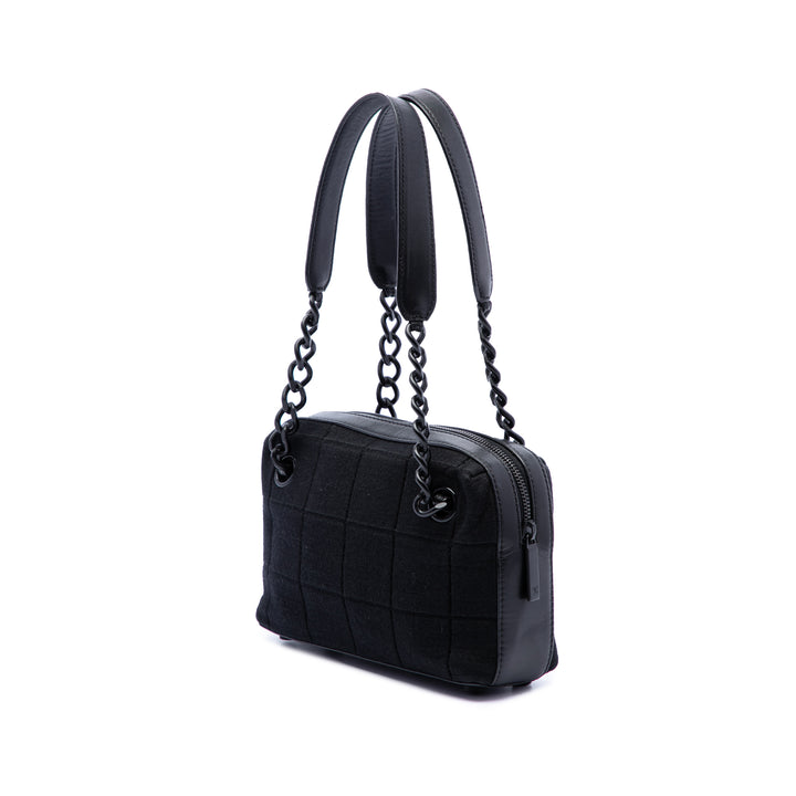 Chanel CC Chocolate Bar Jersey Sac Noir – vue 2 – GABY PARIS