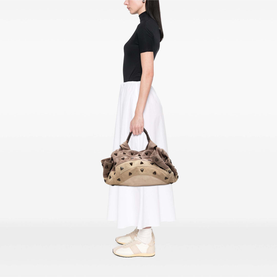 LOEWE clouté Aire Sac Marron – vue 6 – GABY PARIS