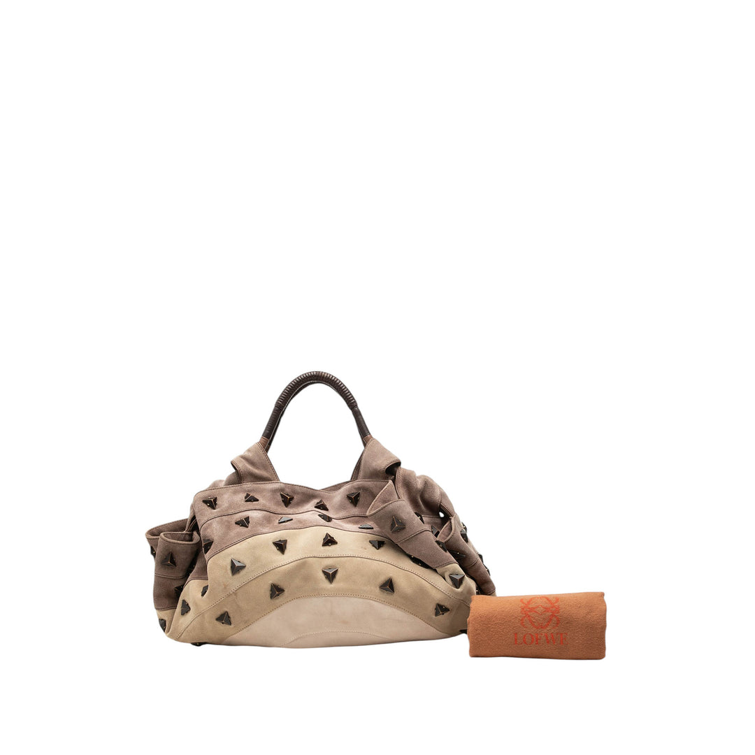 LOEWE clouté Aire Sac Marron – vue 7 – GABY PARIS