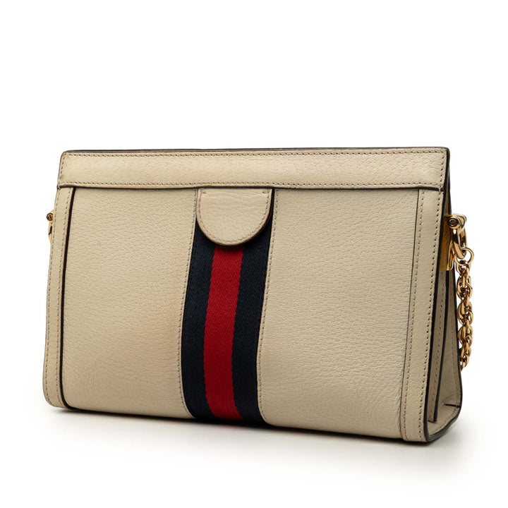 Gucci Sac bandoulière Web Ophidia Chaîne Petit Cuir de veau Blanc – vue 2 – GABY PARIS