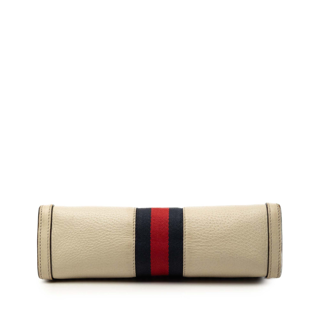 Gucci Sac bandoulière Web Ophidia Chaîne Petit Cuir de veau Blanc – vue 3 – GABY PARIS