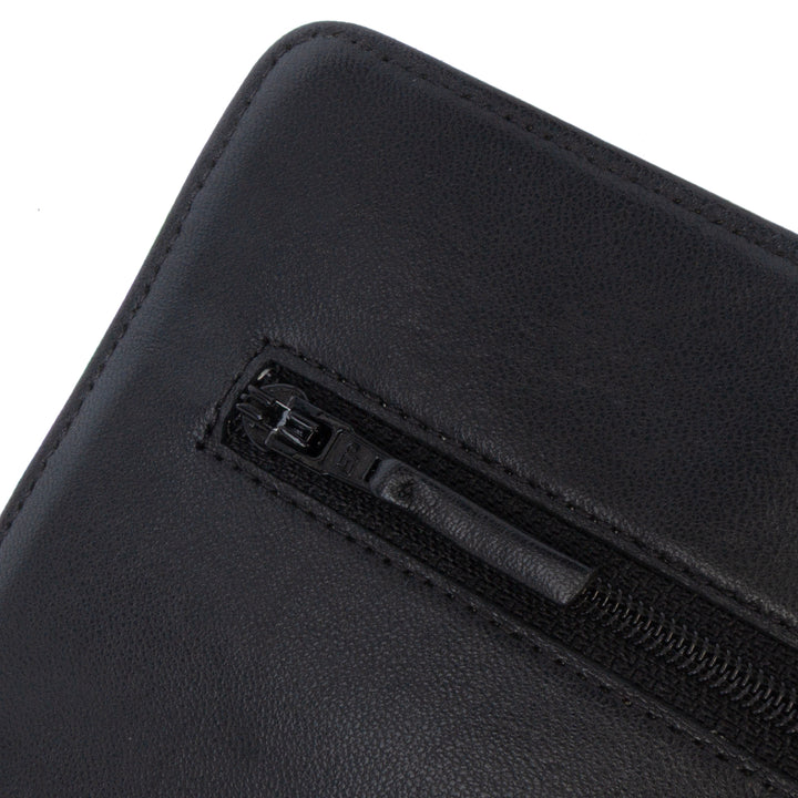 Camellia Embossed Lambskin Wallet On Chain Black - Gaby Paris