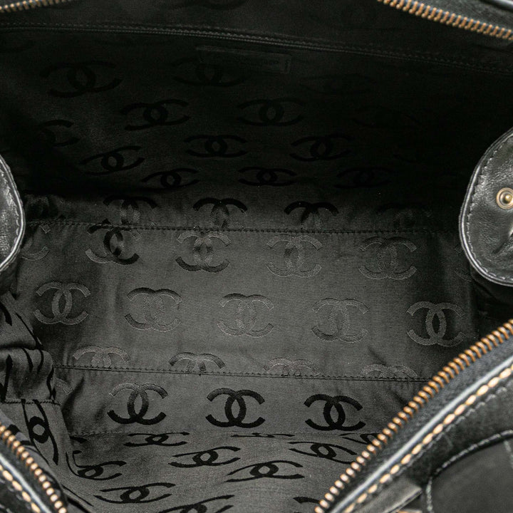 CC Lambskin Wild Stitch Handbag Black - Gaby Paris