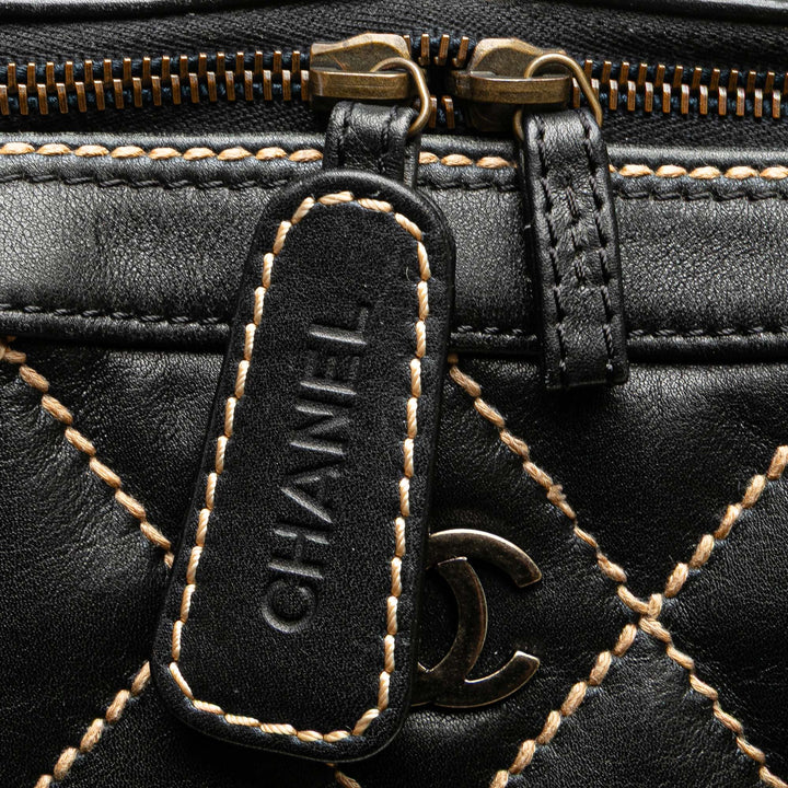 CC Lambskin Wild Stitch Handbag Black - Gaby Paris