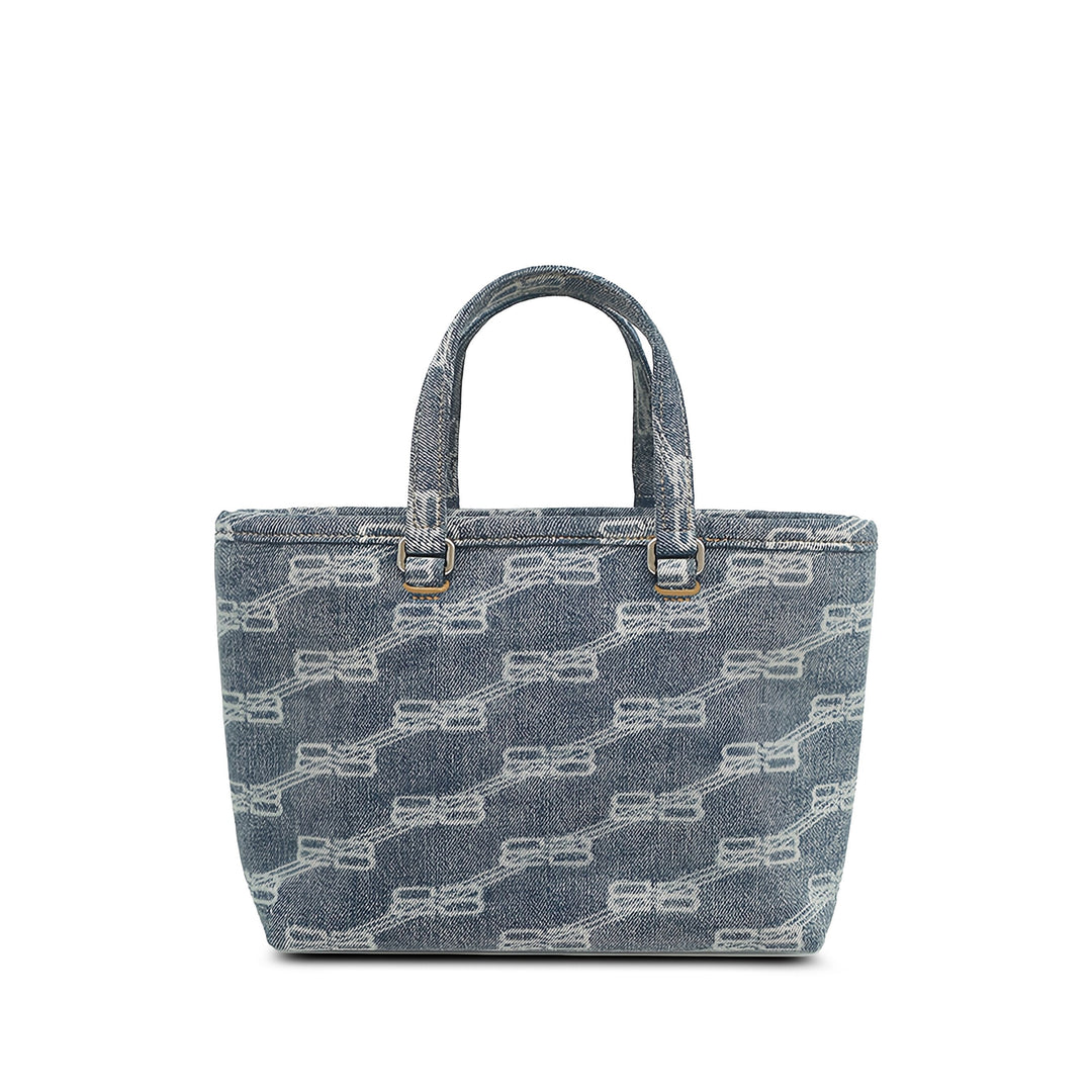Balenciaga Cabas East West Monogram Petit Bleu – vue principale – GABY PARIS