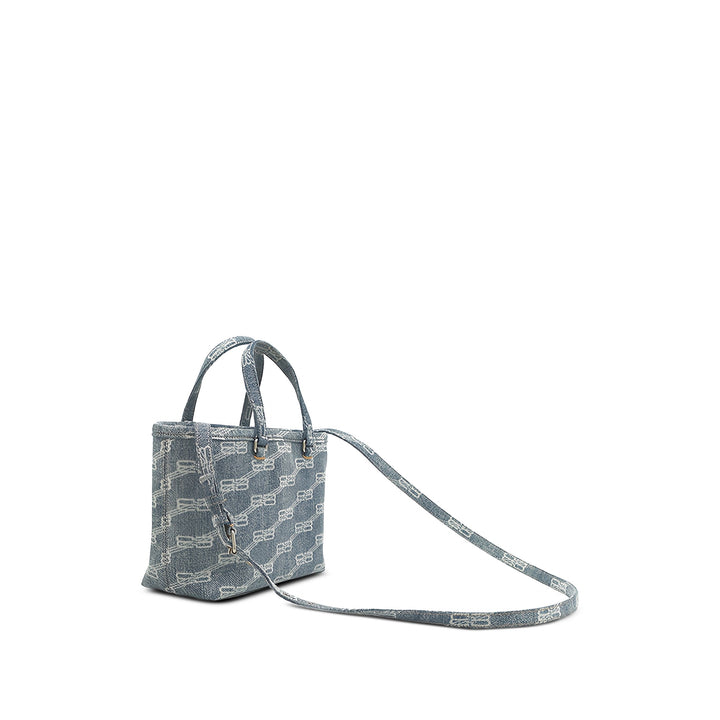 Balenciaga Cabas East West Monogram Petit Bleu – vue 2 – GABY PARIS