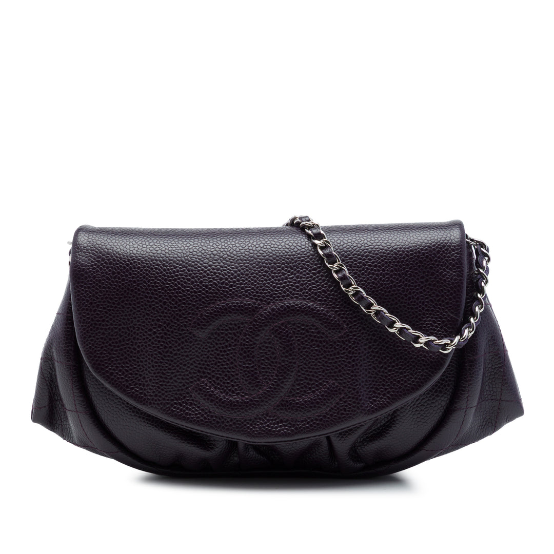 Chanel CC Half Moon Wallet on Chain Cuir caviar Noir