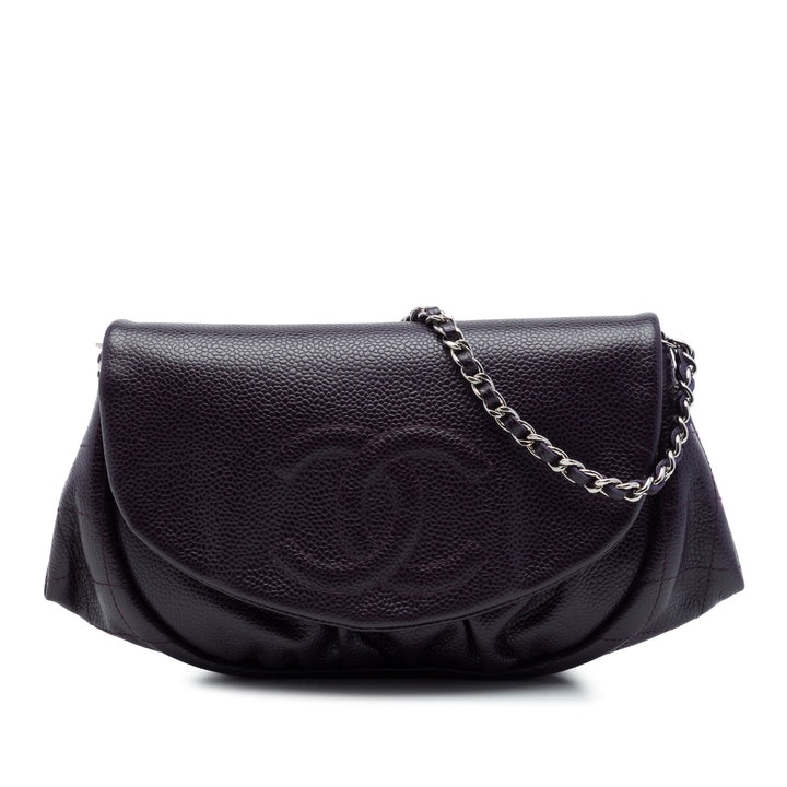 Chanel CC Half Moon Wallet on Chain Cuir caviar Noir