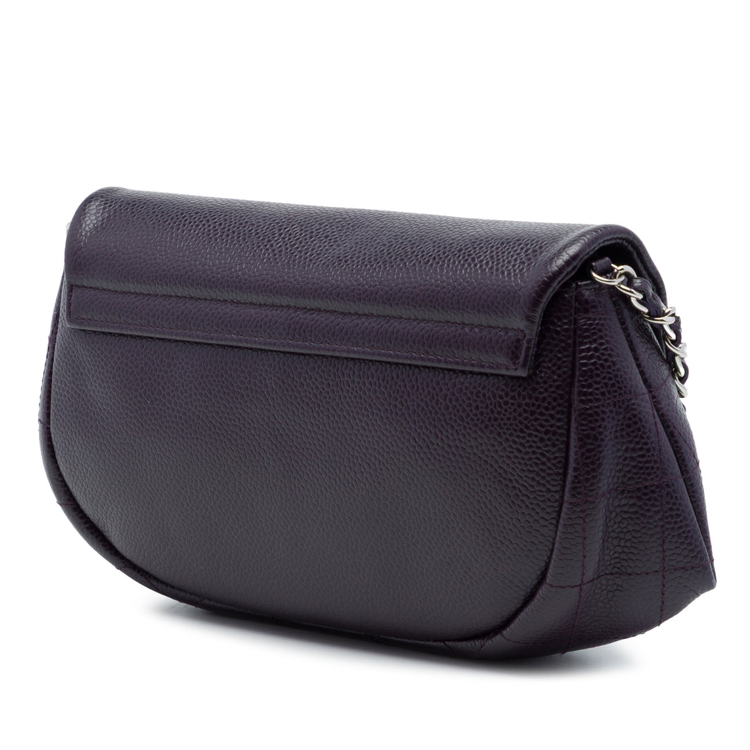 Chanel CC Half Moon Wallet on Chain Cuir caviar Noir