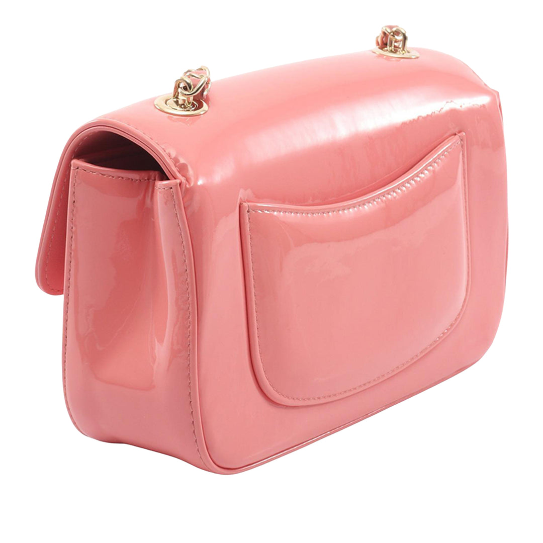 Chanel Mini CC Cuir verni Camellia à rabat