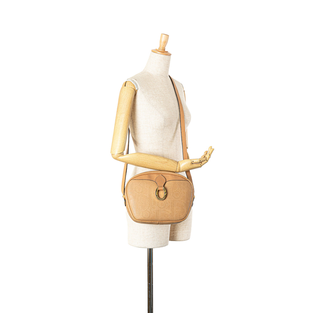 Oblique Trotter Coated Canvas Crossbody Brown - Gaby Paris