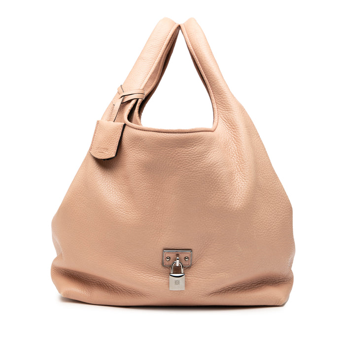 LOEWE Cuir de veau Calle Lock Sac bandoulière Marron