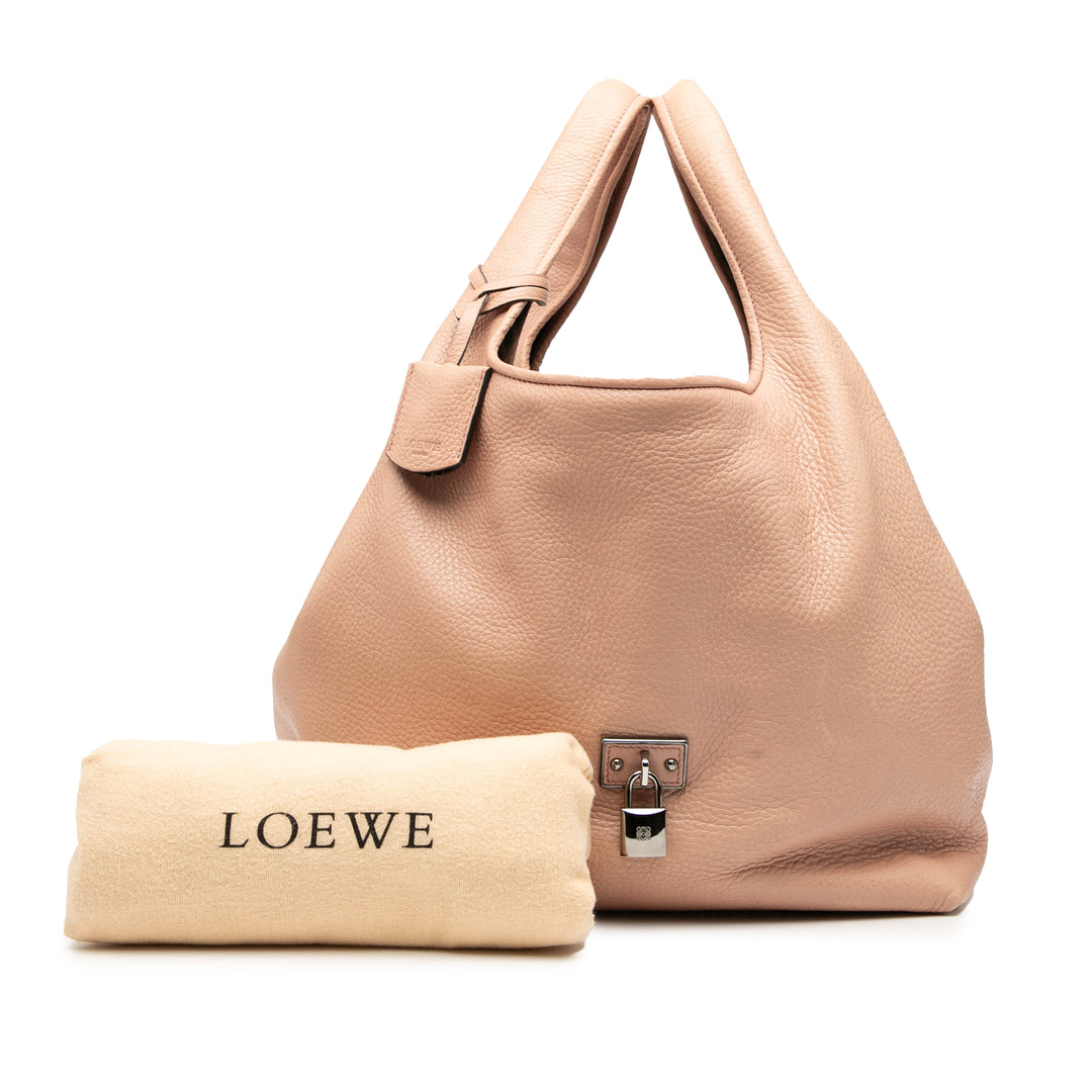 LOEWE Cuir de veau Calle Lock Sac bandoulière Marron