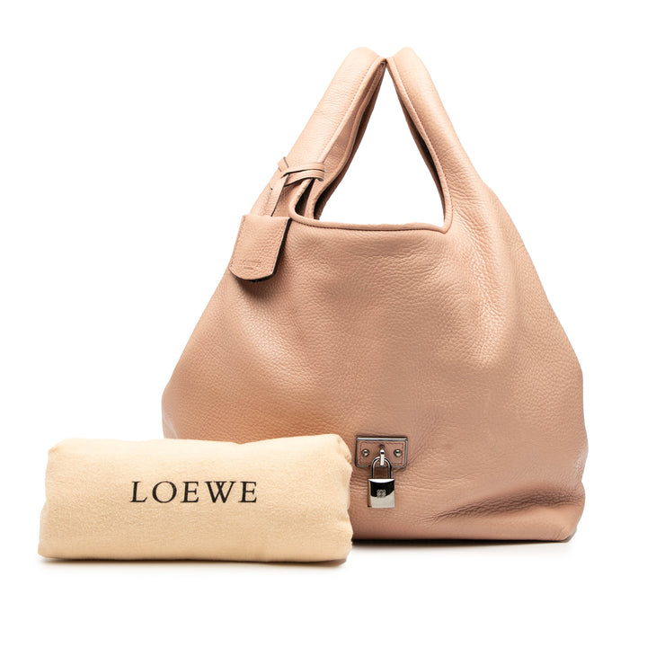 LOEWE Cuir de veau Calle Lock Sac bandoulière Marron