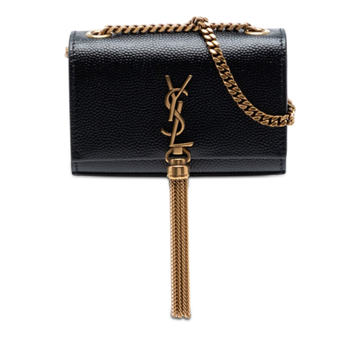 Saint Laurent Grain de Poudre Monogram Kate Pompon Airpods Sac