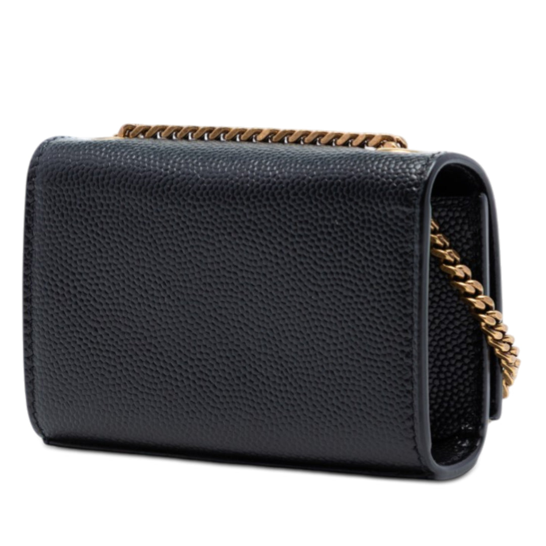 Saint Laurent Grain de Poudre Monogram Kate Pompon Airpods Sac