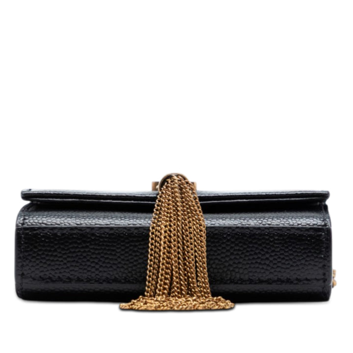 Saint Laurent Grain de Poudre Monogram Kate Pompon Airpods Sac