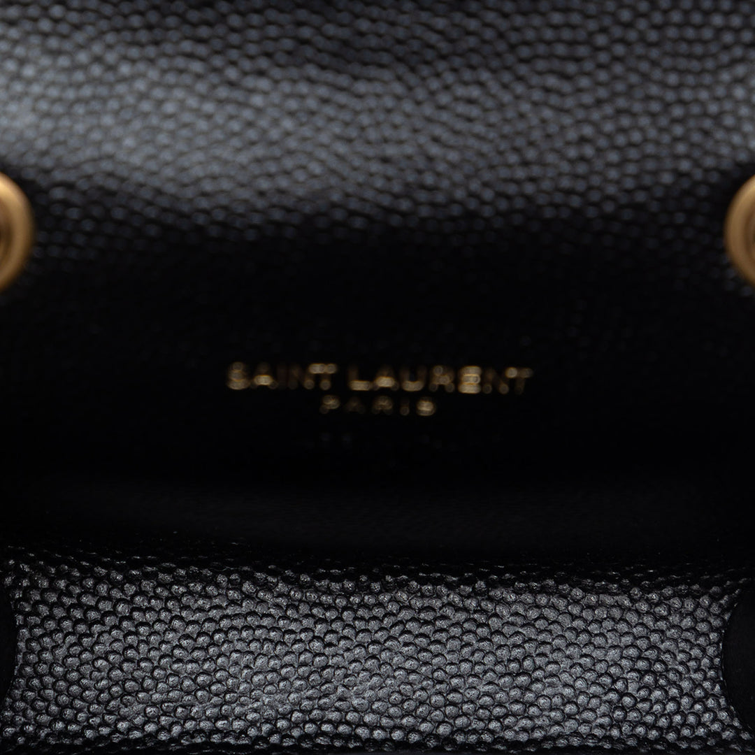 Saint Laurent Grain de Poudre Monogram Kate Pompon Airpods Sac