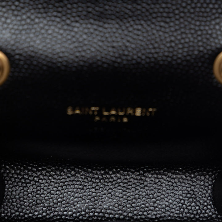 Saint Laurent Grain de Poudre Monogram Kate Pompon Airpods Sac