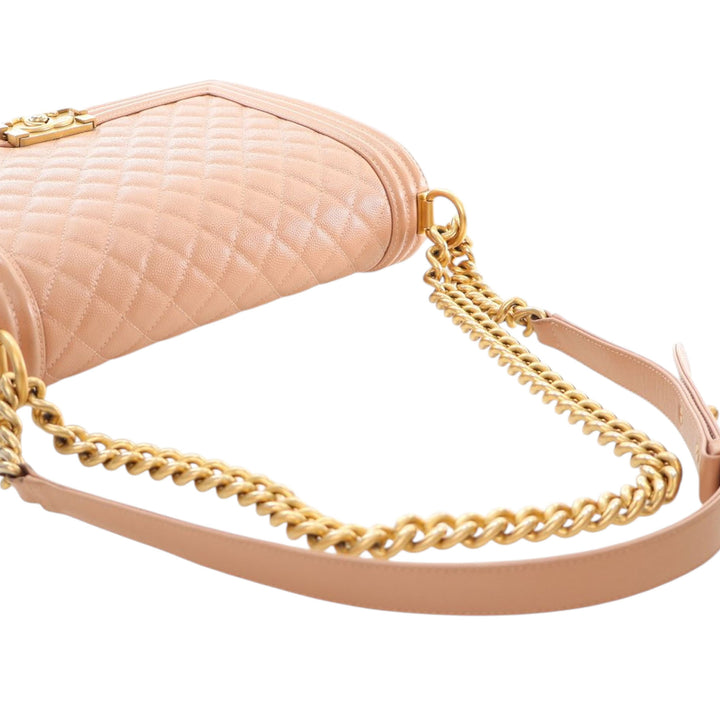 Chanel Medium Matelassé Caviar Boy à rabat