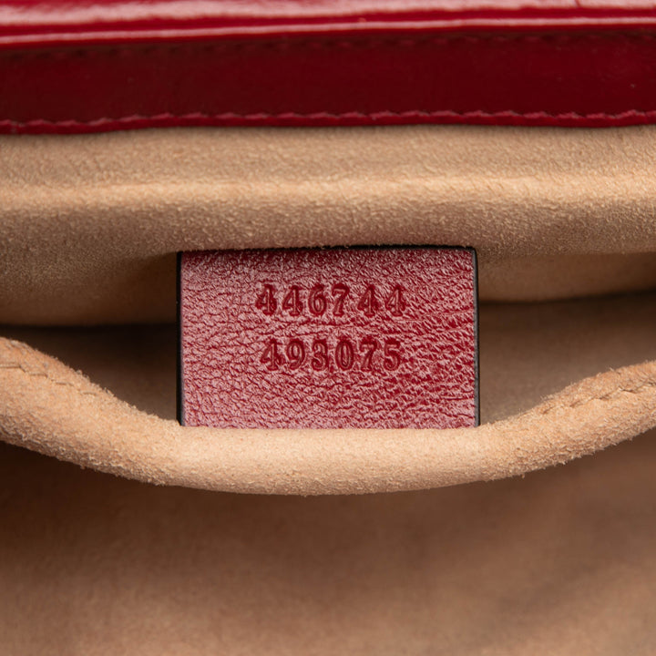 Gucci Small GG Marmont Matelasse Diagonal GG Toile et Cuir Sac bandoulière