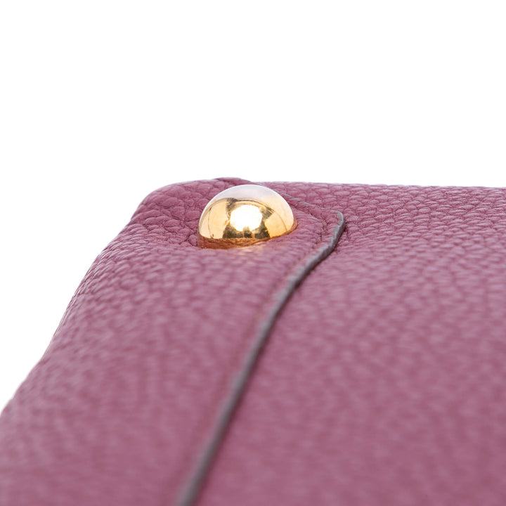 Medium Leather and House Check Banner Satchel Purple - Gaby Paris