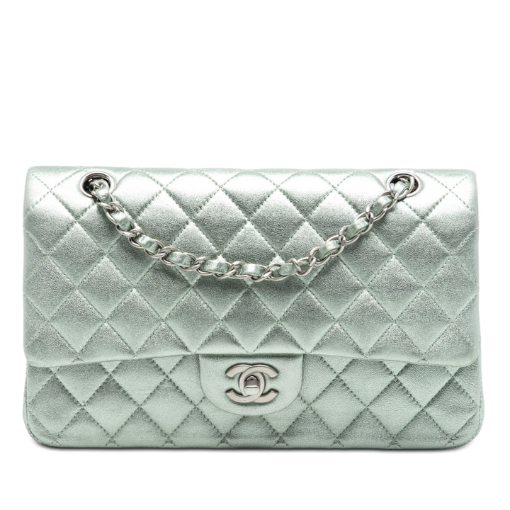 Chanel Medium Classic Metallic Cuir d’agneau Double rabat
